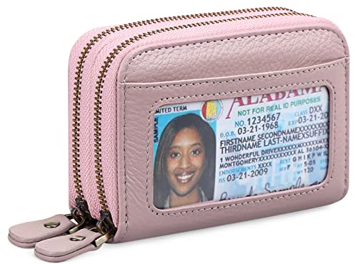 GAEKEAO Damen Geldbörse klein aus Echtes Leder, Geldbeutel für Frauen mit RFID-Schutz, Mini Damen Portemonnaie Münzfach Zipper Brieftasche Kartenhalter mit vielen Kartenfäche