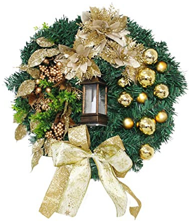 Heiliger Weihnachtskranz mit beleuchtetem Weihnachtsszenenkranz Weihnachtskranz mit warmen LED-Lichtern an der Haustür 30 cm 24 Weihnachtskranz (Farbe, Einheitsgröße)
