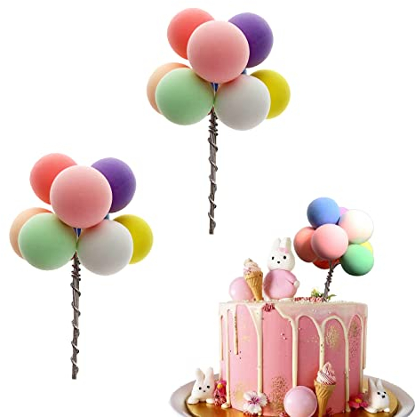 Silars Happy Birthday Tortendeko Luftballons, 2 Stücke Cake Topper Kuchenstecker Geburtstag, Tortenaufleger für Kuchen DIY Deko für Geburtstag, Valentinstag, Hochzeitstag (B)