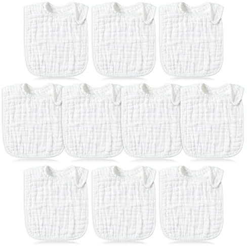 WATINC 10pcs Baby Bibs for Boys Girls, Newborn Feeding Bandana Drool Bibs