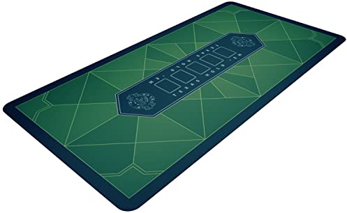 Bullets Playing Cards, Pokermatte grün, Paulie Design, Texas Holdem für den eigenen Pokertisch, Pokertischauflage (160x80 cm)