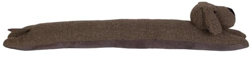 Linnea Woof Zugluftstopper Türstopper für kleine Hunde, Braun, Motiv kleine Karos