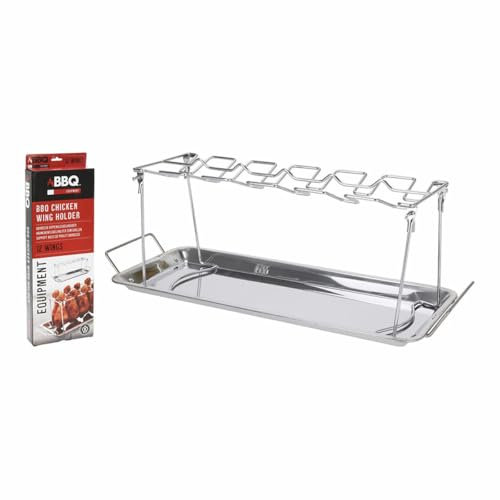Excellent Houseware Hähnchenflügelhalter für Ofen oder Grill - Edles Design in Silber - Bis zu 12 Wings gleichzeitig - Knusprig und saftig - Ideal für Partys und zu Hause