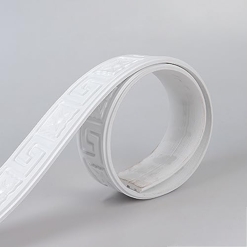 Dostear TapetenbordüRe Selbstklebende BordüRe Wand Wohnzimmer Tapeten Fliesenaufkleber Bad Dekoband Selbstklebend 1-weiß 5 x 300 cm
