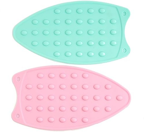 OFXDD Silicone Iron Rest Pad 2 Pcs - Anti-Slip Iron Rest Plate for Ironing Board, Flat & Curling Irons - Hot Iron Pad, Heat Resistant, Multicolor