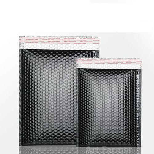 50 Stück Luftpolstertaschen, gepolsterte Versandtaschen, Luftpolstertaschen, gepolsterte Umschläge, selbstdichtendes Kissen für den Versand, Schwarz, 15 x 20 cm