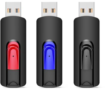 Vansuny Clé USB 128Go 3.0, Lot de 3 Rétractables Avec Lumière LED - Stockage de Données pour PC/Tablettes/Ordinateurs/TV/Car (5 Couleurs)