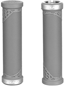 Funn Hilt JR Mountain Bike Handlebar Grips With Single Lock On Clamp, Bicycle Handlebar Locking Grips with 19 mm Inner Diameter, Short Bicycle Grips For Youth, Girls and Boys (Gray)