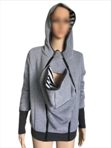001,L, 3-In-1-Babytrage-Kapuzenjacke Für Damen, Mit Reißverschlussjacke, Känguru-Mantel, Oberteil Für Schwangere, Babytrage, Fleece-Kapuzenpullover, Weiche Und Bequeme Trage