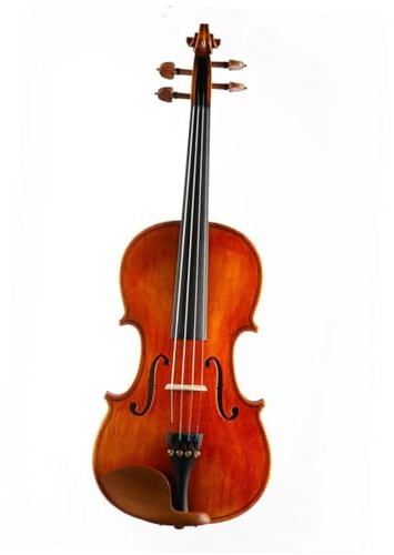 Anfänger Violin 4/4-Einsteiger-Violine Rot Glänzend Massiver Fichten-Ahorn Halbhandgefertigt Mit Komplettem Zubehör