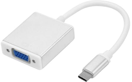 Mikikit Type-c to Vga Converter Cable Usb to Vga Adapter Full Resolution Easy to Use for Laptop to Tv Projector Monitor