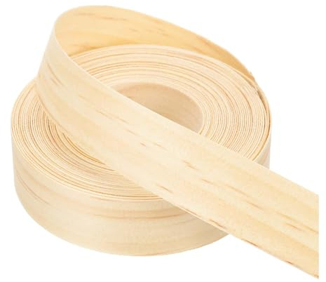 PATIKIL 25mm Pine Edge Banding,7.6m Wood Veneer Tape Pre-glued Flexible Plywood Edge Banding with Hot Melt Adhesive for Furniture Restoration(25 ft)