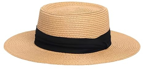 JazRvr Chapeau de paille pour femme, chapeau de cowboy, chapeau de paille pour homme, chapeau de cowboy, protection UV réglable, chapeau de paille pour les vacances à la plage et les activités de