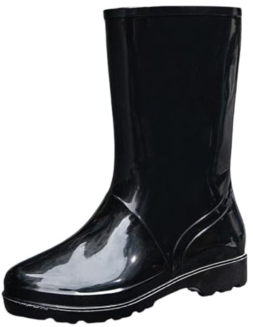 Bottes de pluie pour femme - Bottes mi-hautes en caoutchouc - Bottines plates en caoutchouc - Multicolores - Paillettes - Imperméables - Antidérapantes - Légères - Bottes de pluie - Chaussures de