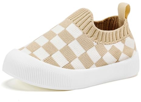 VIFUUR Baby Shoes Girls Boys Toddler Sneakers Non-Slip First Walkers Shoes for Babies Low Top Khaki Board Size 12-18 Months Infant