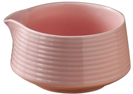 Matcha Bowl, Matcha-Schüssel Tasse mit Ausguss Handgefertigt, Traditionelle Japanische Keramik-Matcha-schale für Teestoom Kitchen Matcha Latte Familienfreund (G-Rose, 12.5X7CM)