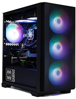 MW Gaming PC Air 6RX • Ryzen 7 5700X Computer • RX 9060 XT 16GB DDR6 • Liquid Cooled 240mm ARGB • 32GB 3200MHz DDR4 • 1TB NVME SSD • Black Mesh RGB Gaming PC • 1200 Mbps WiFi • Windows 11