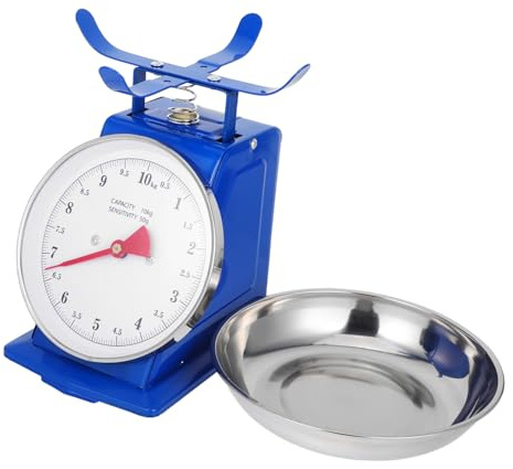 SHINEOFI Balance Cuisine Mécanique 10 Kg Acier Inoxydable Fonctionnement Sans Piles Plateaux Amovible Usage Pâtisserie Préparation Repas Vintage Rétro