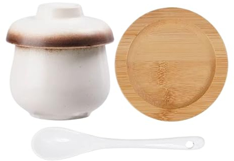 Derwrtup Cocotte en céramique avec couvercle - 250 ml - Petit bol à soupe et à pâtes - Anti-fuite - Ustensile de cuisine pour cuire à la vapeur et braiser - Pour œufs, soupes de légumes, entrée
