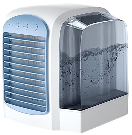 Aire acondicionado portátil - Mini enfriador de escritorio, ventilador refrigerado por agua, humidificador y purificador, diseño multifuncional para uso doméstico u oficina