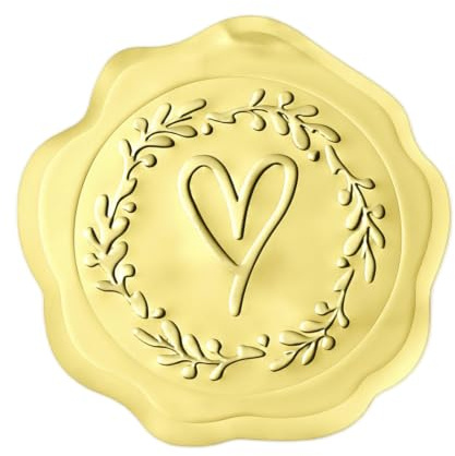 125 st guld präglade kuvertklistermärken, kuvert försegling klistermärken självhäftande guldfolie klistermärke hjärta vax försegling klistermärke för bröllopsinbjudningar, halloween, jul