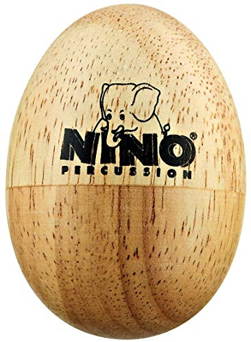 Nino Percussion Wood Egg Shaker – Kleines Rasselei für Kinder ab 3 Jahren – Musikinstrument – Siam Eiche, Natur (NINO562)
