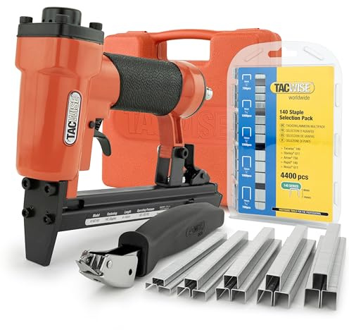 Tacwise 1287 A14014V Upholstery Air Stapler with 4,400 x 6-14mm Staples and Staple Remover