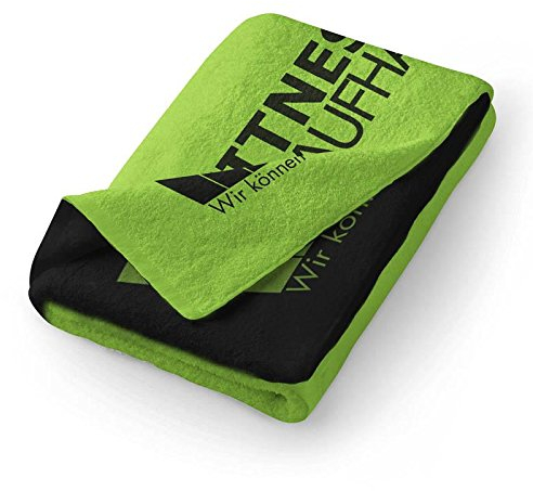 Fitness Handtuch Trainingshandtuch Sporthandtuch Grün/Schwarz 100x50cm towel (100% Baumwolle) Fitnesskaufhaus.de