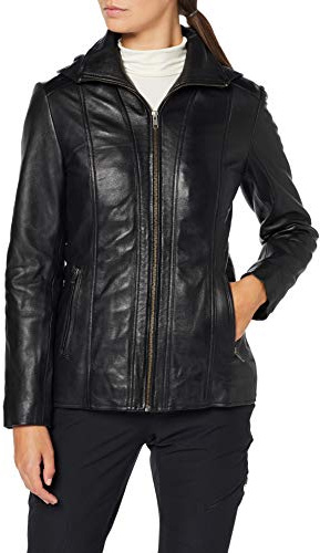 Urban Leather UR-113 SK1 Fashion Chaqueta de Cuero para Damas, Negro (Black), Talla M