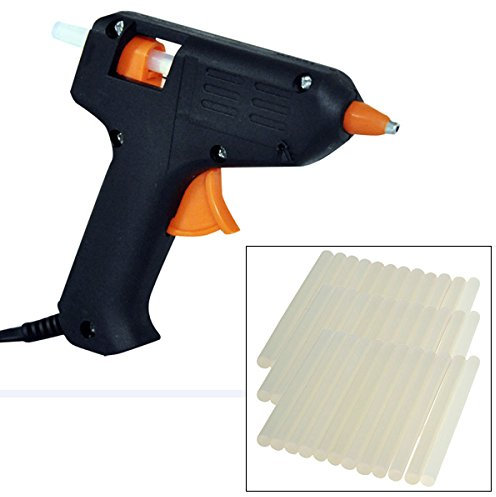 Tooltime 10 Watt Electric Hot Melt Mini Glue Gun + 52 Adhesive Glue Sticks - 7mm - Diameter