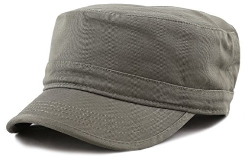 The Hat Depot Cadet Military Army Baseball Cap Tie Dye & Washed Cotton Basic & Distressed Cadet Brushed Cotton Cap (1. Basic - Olive)