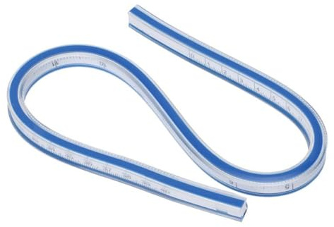 Flexibel kurvlinjal, mätverktyg för träbearbetning Messlineal för ritning av målning och kläddesign (40 cm)