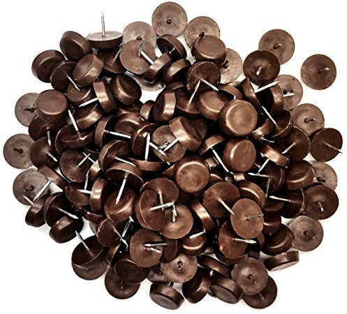 150pcs 21mm/0.82inch Plastic Furniture Feet Nail,Nail-on Furniture Cushioned Glides,Nail-on Nylon Slider Pad Floor Protector for Wooden Furniture Chair Tables Leg Feet.(#21-Brown)