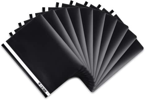 Oxford Schnellhefter A4, aus Kunststoff, schwarz, 10 Stück