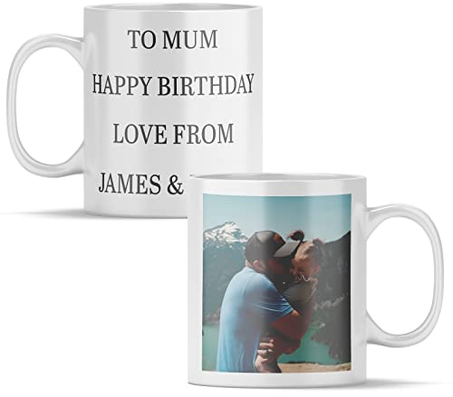 You Personalise Personalised Photo and Text Mug with 4 Lines of Custom Text and Photo Upload 11oz Coffee Cup Business Logo Mug
