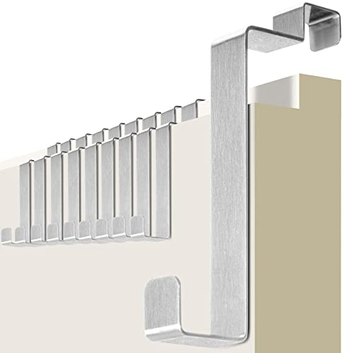 4smile Türhaken Innenseite aus Edelstahl, 10er Set - Einzeln verwendbare Türhaken zum Einhängen, Robuste Kleiderhaken Tür - Türgarderobe Rückseite mit hoher Tragkraft, Handtuchhalter Tür Innen