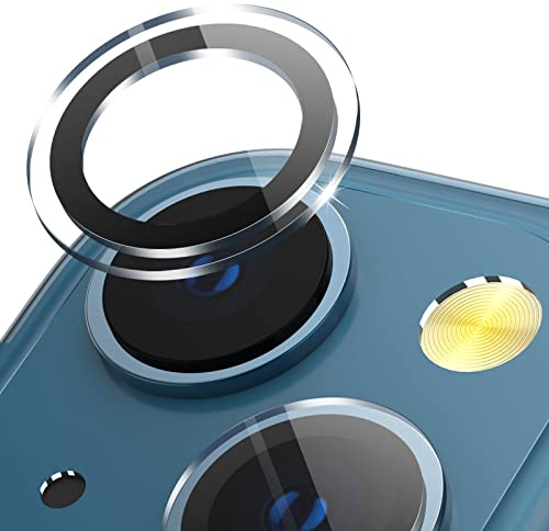 CloudValley Camera Lens Protector Designed for iPhone 13/13 Mini, Tempered Glass Protective Film, Aluminum Alloy Camera Lens Cover (Clear)