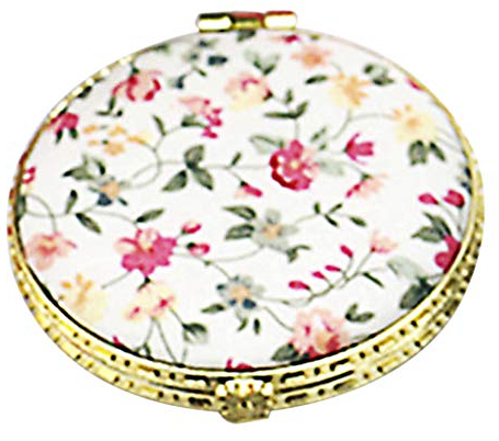 Laimoere Miroir de poche vintage floral rond pliable double face miroir de maquillage en métal pour porte-monnaie
