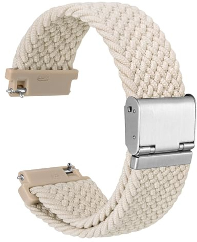 WOCCI 18mm Gewebtes Nylon Uhrenarmband für Damen und Herren, Schnellverschluss, Verstellbare Silberne Schnalle (Sternenlicht)