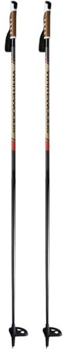 Whitewoods Unisex Cross Trail Lightweight 15mm Tapered Shaft Winter Sports Touring Nordic Ski Poles with Adjustable Padded Strap, Brown/Black, 160