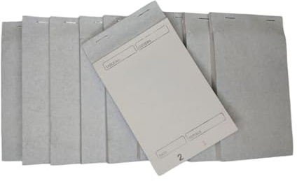 Janrax Pack of 10 95mm x 170mm White Duplicate with Carbon Restaurant Service Pads