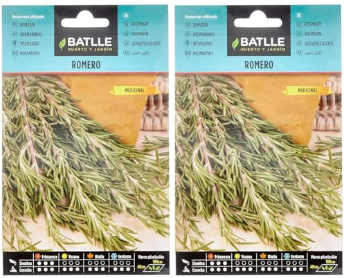 Graines aromatiques de Batlle - Romarin (0,150g), rose (Lot de 2)