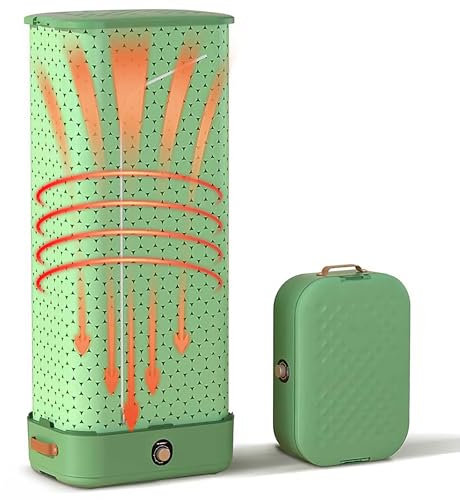 Vikbar uppvärmd klädtork 900 W, bärbar torktumlare elektrisk klädtork inomhus med torktumlare och tygskydd, 180 min smart timer, 360° varmluftscirkulation, uppvärmd klädtorkare för Apartmen