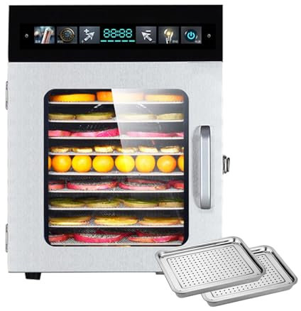 forplubossmmp Deshidratadores De Alimentos De 8/12 Capas, Máquina Deshidratadora De Alimentos Eléctrica con Capacidad De Secado De 20 A 30 Kg, Deshidratador De Alimentos Secos para Comercial,12-Layer