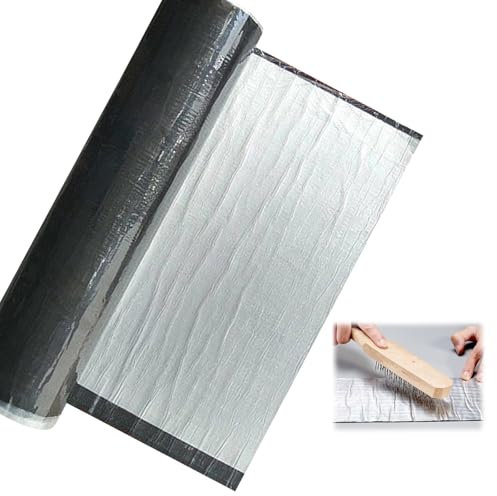 IHAHU Selbstklebendes Bitumenband Dach Reparaturband Dachbahn Selbstklebend Wetterfest UV Beständige Schutzfolie, für Dachleckage Oberflächenriss Fensterbankspalt(1.0mW x 3.0mmT x 5.0mL)