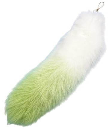 divuukyi Modischer Schlüsselanhänger in Form eines Fuchsschwanzes, eleganter Schlüsselanhänger, multifunktional, bunt, Accessoire für Frauen, grün, 40 Smart