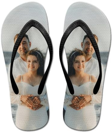 Chanclas Personalizadas,con Foto/Texto,Chanclas de Playa de Verano, Zapatillas de Playa de Verano Ligeras Secas y Impermeables, Chancletas para Casa Baño Playa PiscinaSuela,ParaVacaciones y Regalos