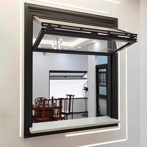 Ventanas con marco de aluminio, ventanas de servicio con persianas enrollables, ventanas corredizas plegables, ventanas de aluminio para casas móviles, ventanas de guillotina doble con flores(Black,20