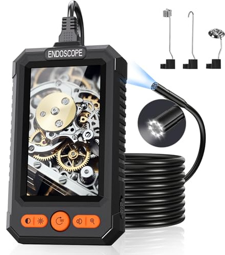 BlueSwan Borescope Camera with Light, 16.4ft Semi-Rigid Cord Snake IP67 Waterproof HD Endoscope Inspection Camera for Automotive Engine, Wall, Pickup Tool Set, Cool Gadgets for Men, Gifts for Dad