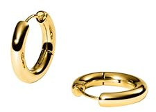 Purelei Small Glamorous Creolen – Edelstahl-Ohrringe mit Scharnierverschluss, 14K vergoldet, Silber oder Rosé – 21 mm Durchmesser – für Curated Ear Look – Alltags-Schmuck - wasserfest (Gold)